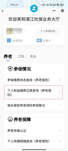 社保功能入口示意图