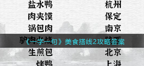 一字一句美食搭线2对应名通关攻略